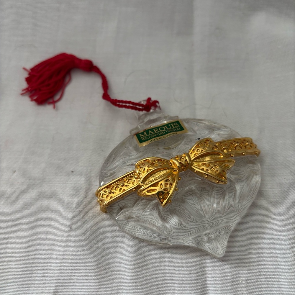Waterford Marquis Gold Bow Ornament